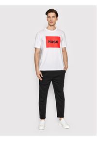 Hugo T-Shirt Dulive222 50467952 Biały Regular Fit. Kolor: biały. Materiał: bawełna