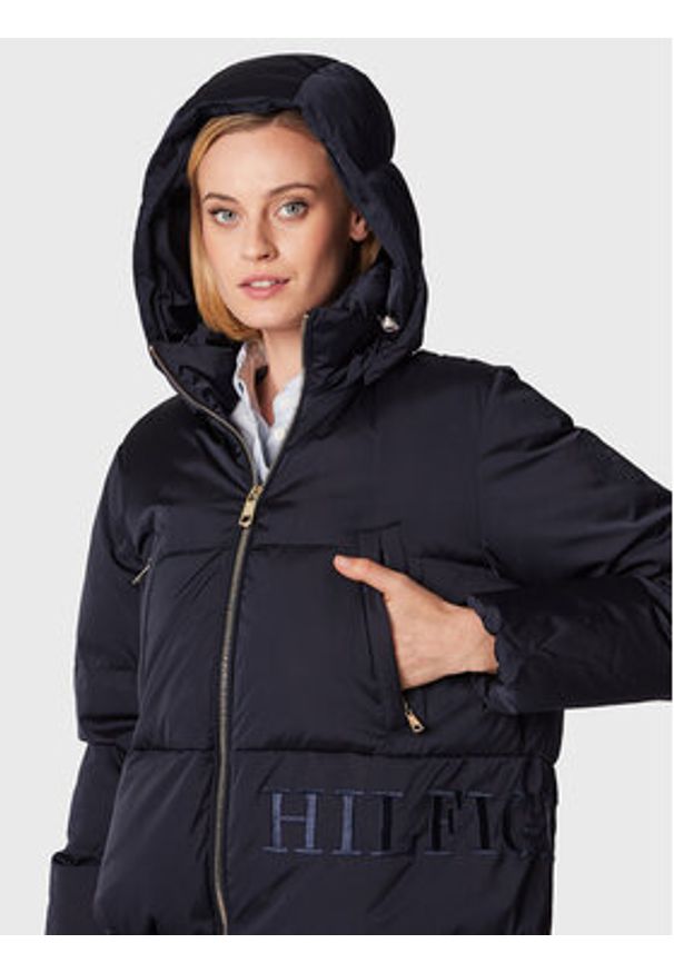 TOMMY HILFIGER - Tommy Hilfiger Kurtka puchowa Sateen WW0WW36062 Granatowy Regular Fit. Kolor: niebieski. Materiał: syntetyk