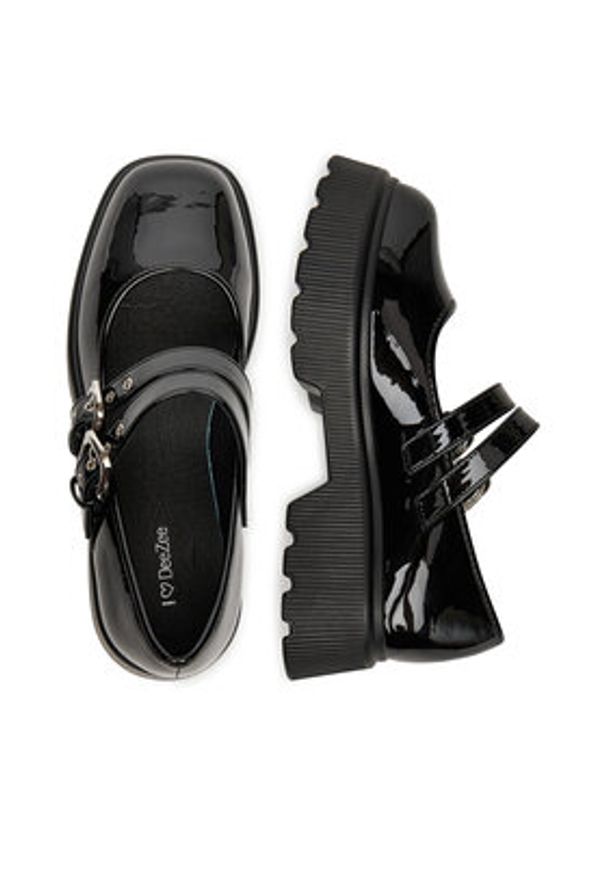 DeeZee Półbuty 2073-2 Czarny. Kolor: czarny. Materiał: materiał