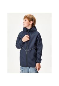 UNUO - Kurtka softshellowa dziecięca z polarem Slim, Tm. Niebiesko-czarny. Kolor: niebieski. Materiał: materiał, poliester, softshell. Sezon: jesień, wiosna
