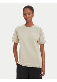 Adidas - adidas T-Shirt Pleated 3S LG4315 Beżowy Regular Fit. Kolor: beżowy. Materiał: bawełna #1