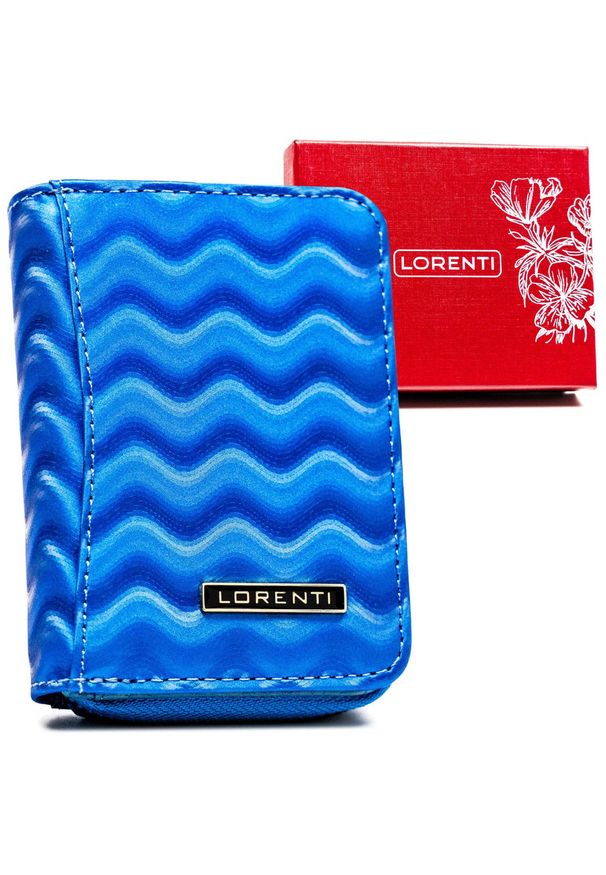 LORENTI - Portfel damski Lorenti 5157-WAV niebieski. Kolor: niebieski. Materiał: skóra