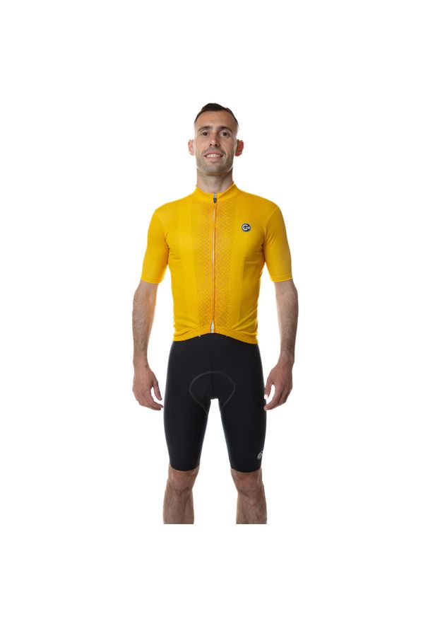 C-LAB - Koszulka rowerowa męska Unica żółta. Kolor: żółty. Długość rękawa: krótki rękaw. Długość: krótkie. Sport: kolarstwo