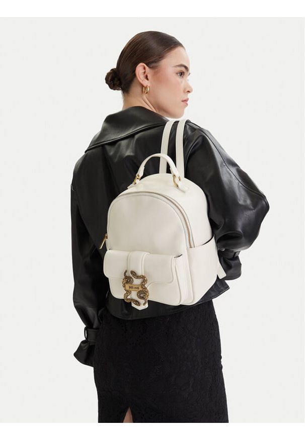 Just Cavalli Plecak 80RA4BA5 ZSA89 Biały. Kolor: biały. Materiał: skóra