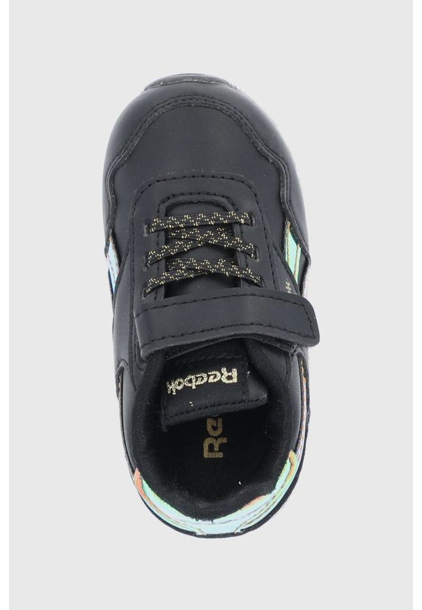 Reebok Classic Buty dziecięce kolor czarny. Nosek buta: okrągły. Zapięcie: sznurówki. Kolor: czarny. Materiał: guma. Model: Reebok Classic