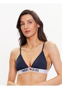 Tommy Jeans Góra od bikini UW0UW04079 Granatowy. Kolor: niebieski. Materiał: syntetyk