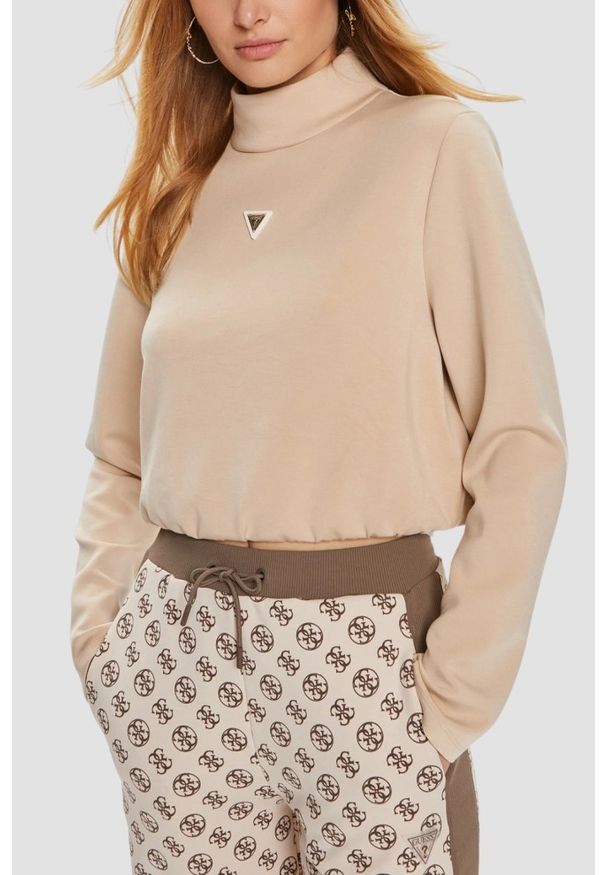 Guess - GUESS Beżowa damska bluza Olympe, Rozmiar XL. Kolor: beżowy