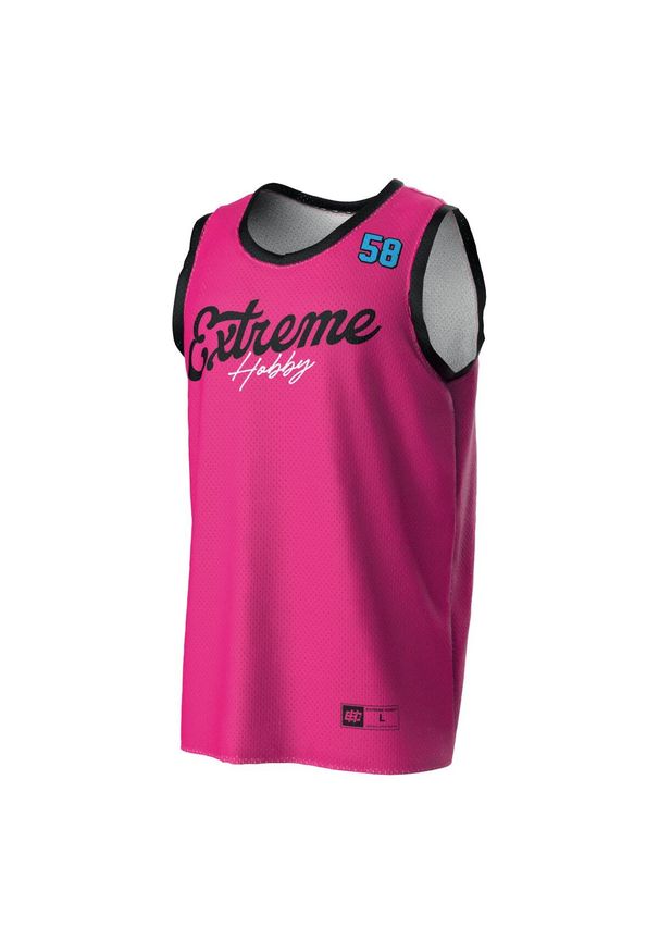 Koszulka koszykarska na ramiączkach męska EXTREME HOBBY VIBES. Kolor: różowy. Materiał: poliester, elastan. Długość rękawa: na ramiączkach. Sport: fitness, koszykówka