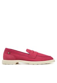 TOMMY HILFIGER - Tommy Hilfiger Loafersy FW0FW08679 Różowy. Kolor: różowy. Materiał: nubuk, skóra