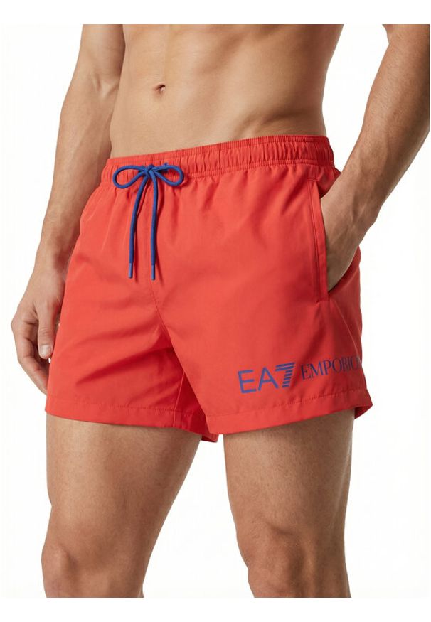 EA7 Emporio Armani Szorty kąpielowe 7M002000 AF13049 M5140 Czerwony Regular Fit. Kolor: czerwony. Materiał: syntetyk