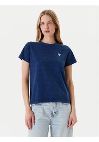 Guess Jeans T-Shirt W5YI22 KCTL1 Granatowy Regular Fit. Kolor: niebieski. Materiał: bawełna
