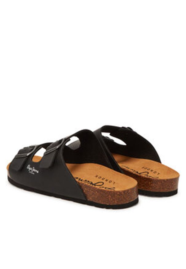 Pepe Jeans Klapki PMS90108 Czarny. Kolor: czarny. Materiał: skóra