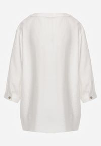 Born2be - Biała Koszula z Wiskozy z Haftowanymi Kwiatami Sylimeine. Okazja: na co dzień. Kolekcja: plus size. Kolor: biały. Materiał: wiskoza. Wzór: kwiaty, haft. Sezon: lato. Styl: casual, klasyczny #4