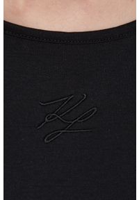 Karl Lagerfeld Bluzka bawełniana kolor czarny. Kolor: czarny. Materiał: bawełna #8
