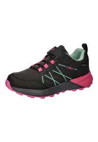 Buty turystyczne dziecięce CMP Kids Hulysse WP Shoe. Kolor: czarny, różowy, wielokolorowy. Sport: turystyka piesza
