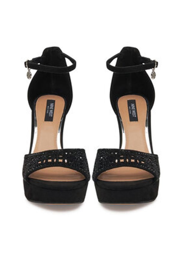 Nine West Sandały TS6218-01 Czarny. Kolor: czarny. Materiał: materiał