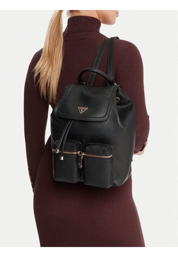 Guess Plecak Manhattan II HWBG71 18310 Czarny. Kolor: czarny. Materiał: skóra