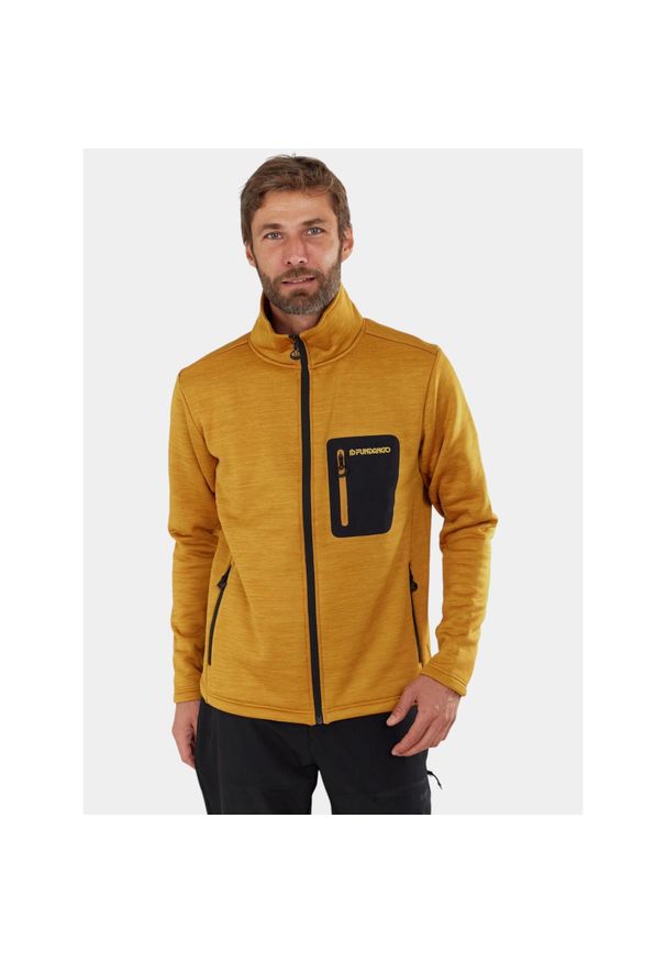 FUNDANGO - Sweter Męski Fundango Revolution. Kolor: żółty. Materiał: polar, materiał. Sport: turystyka piesza