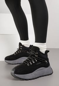 Renee - Czarne Sneakersy Śniegowce Vices na Platformie w Sportowym Stylu Nelsella. Okazja: na co dzień, na spacer. Kolor: czarny. Materiał: jeans. Szerokość cholewki: normalna. Obcas: na platformie. Sport: turystyka piesza #5