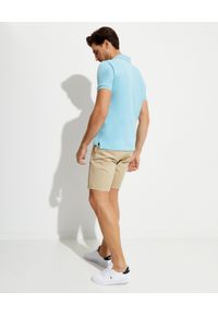 Ralph Lauren - RALPH LAUREN - Niebieska koszulka polo Mesh Custom Slim Fit. Typ kołnierza: polo. Kolor: niebieski. Materiał: mesh. Długość: długie. Wzór: haft #4