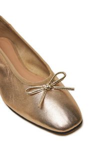 TOMMY HILFIGER - Tommy Hilfiger Baleriny Ballerina Soft Leather Metallic FW0FW08452 Złoty. Kolor: złoty. Materiał: skóra #2