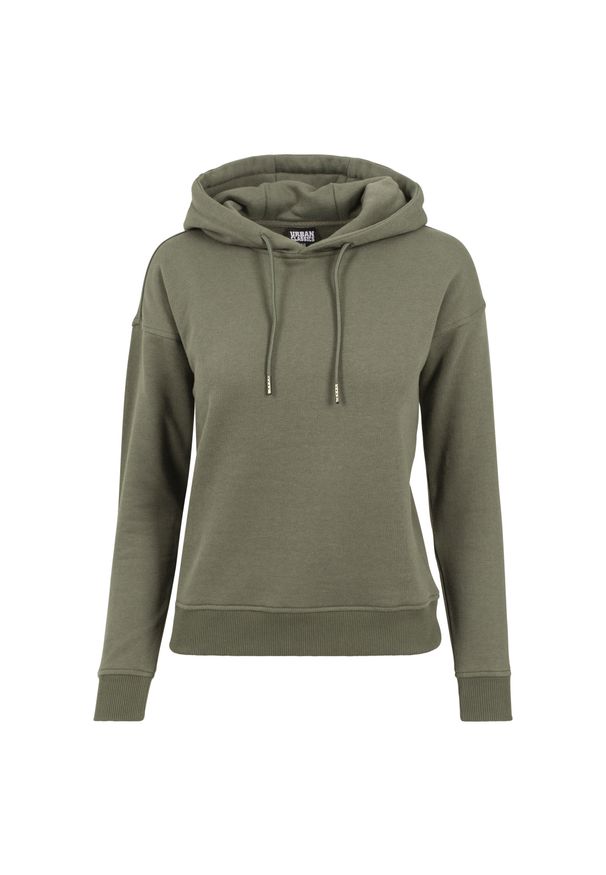 Urban Classics - Bluza damska z kapturem Urban Classic basic côtelés. Typ kołnierza: kaptur. Kolor: zielony