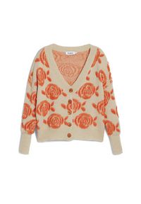 Desigual Kardigan Carter 25WWJF22 Beżowy Relaxed Fit. Kolor: beżowy. Materiał: syntetyk #5