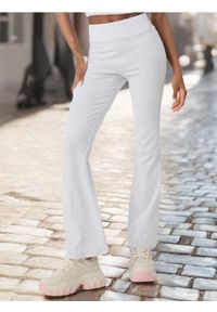 Sinsay - Legginsy HIGH WAIST z rozszerzaną nogawką - szary. Stan: podwyższony. Kolor: szary