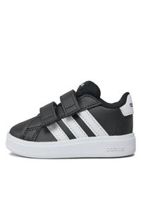 Adidas - adidas Sneakersy Grand Court Lifestyle Hook and Loop Shoes GW6523 Czarny. Kolor: czarny. Materiał: skóra