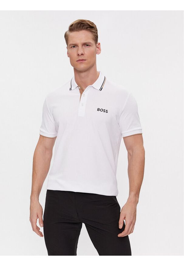 BOSS - Boss Polo Paddy Pro 50469102 Beżowy Regular Fit. Typ kołnierza: polo. Kolor: beżowy. Materiał: bawełna, syntetyk