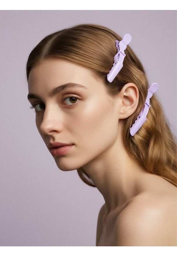 Sinsay - Spinki do włosów 4 pack - fioletowy. Kolor: fioletowy