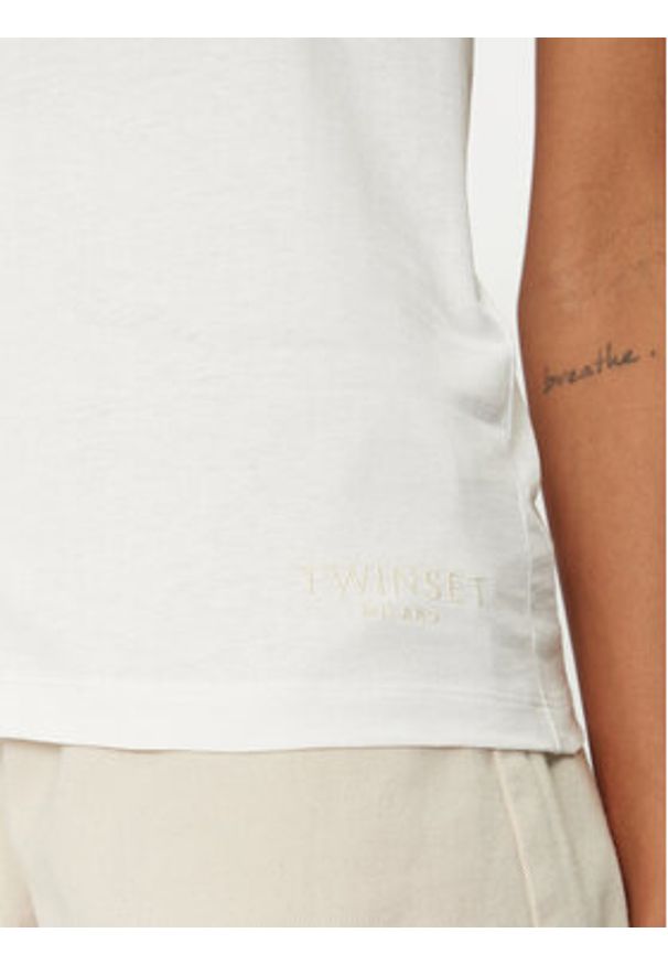 TwinSet - TWINSET T-Shirt 241TT2411 Biały Regular Fit. Kolor: biały. Materiał: bawełna