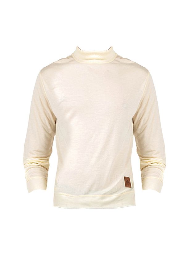 Bally Longsleeve "Turtle-Neck" | 6235776 | Mężczyzna | Żółty, Kremowy. Okazja: na co dzień. Typ kołnierza: golf. Kolor: kremowy, żółty, wielokolorowy. Materiał: kaszmir, lyocell. Długość rękawa: długi rękaw. Wzór: aplikacja. Styl: casual