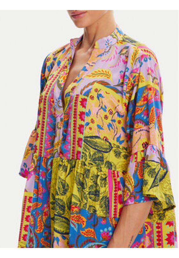 Iconique Sukienka letnia IC25-124 Kolorowy Relaxed Fit. Materiał: syntetyk. Wzór: kolorowy. Sezon: lato