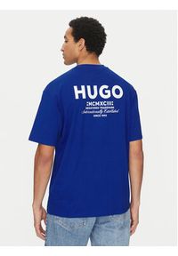 Hugo - HUGO T-Shirt Nalono 50509776 Niebieski Loose Fit. Kolor: niebieski. Materiał: bawełna #4