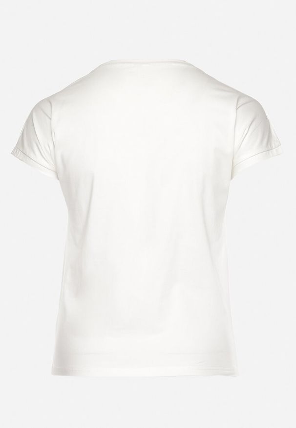Born2be - Biała Bluzka T-shirt z Napisem na Przodzie Vanneli. Okazja: na co dzień. Kolor: biały. Materiał: materiał. Długość rękawa: krótki rękaw. Długość: krótkie. Wzór: napisy. Styl: casual