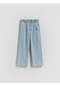 Reserved - Jeansy baggy fit z prostą nogawk - niebieski. Kolor: niebieski