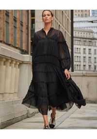BY CABO - Czarna sukienka ANGELINA. Kolor: czarny. Materiał: wiskoza, jedwab, materiał. Styl: boho, elegancki, glamour #7