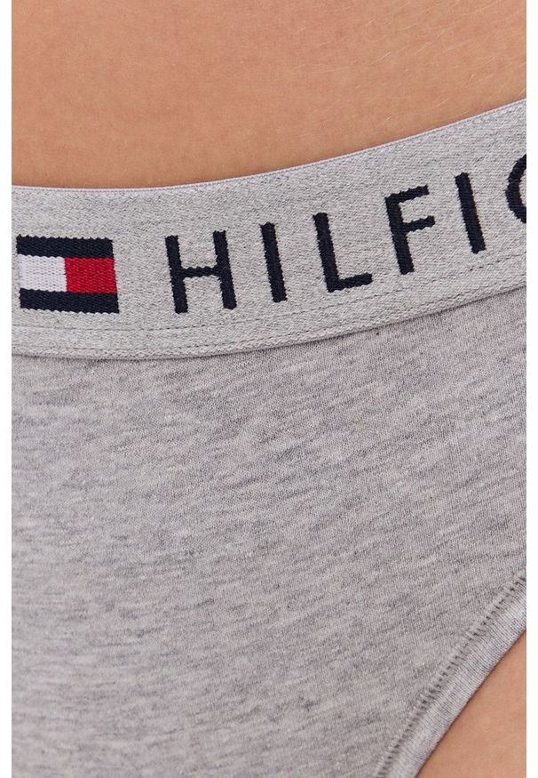 TOMMY HILFIGER - Tommy Hilfiger Stringi kolor szary. Kolor: szary. Materiał: bawełna