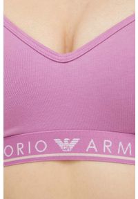 Emporio Armani Underwear biustonosz kolor różowy gładki. Kolor: różowy. Rodzaj stanika: wyciągane miseczki, odpinane ramiączka. Wzór: gładki #4