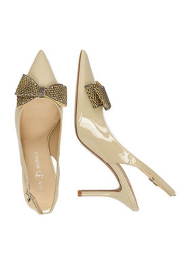 Eva Minge Czółenka ANEMONE-V1892-56-1 Beżowy. Kolor: beżowy. Materiał: skóra, lakier