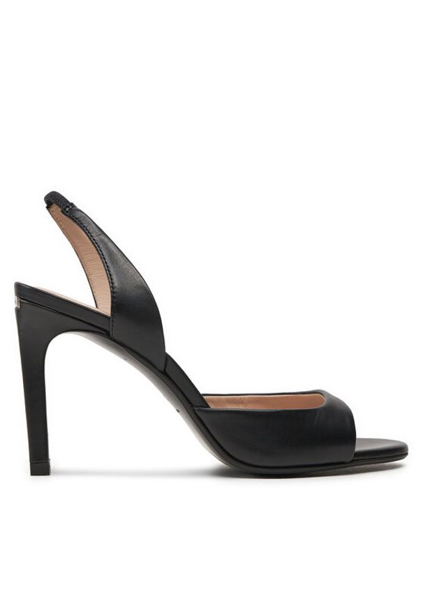 Calvin Klein Sandały Heel D'Orsay Sandal 90 Lth HW0HW02124 Czarny. Kolor: czarny. Materiał: skóra