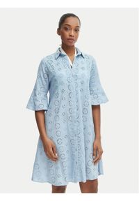 Iconique Sukienka koszulowa IC25-006 Niebieski Relaxed Fit. Kolor: niebieski. Materiał: bawełna. Typ sukienki: koszulowe #1
