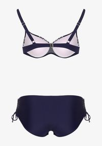 Born2be - Granatowe Bikini Biustonosz z Wiązaniem i Majtki Typu Figi Norettia. Kolekcja: plus size. Kolor: niebieski. Materiał: jeans #3