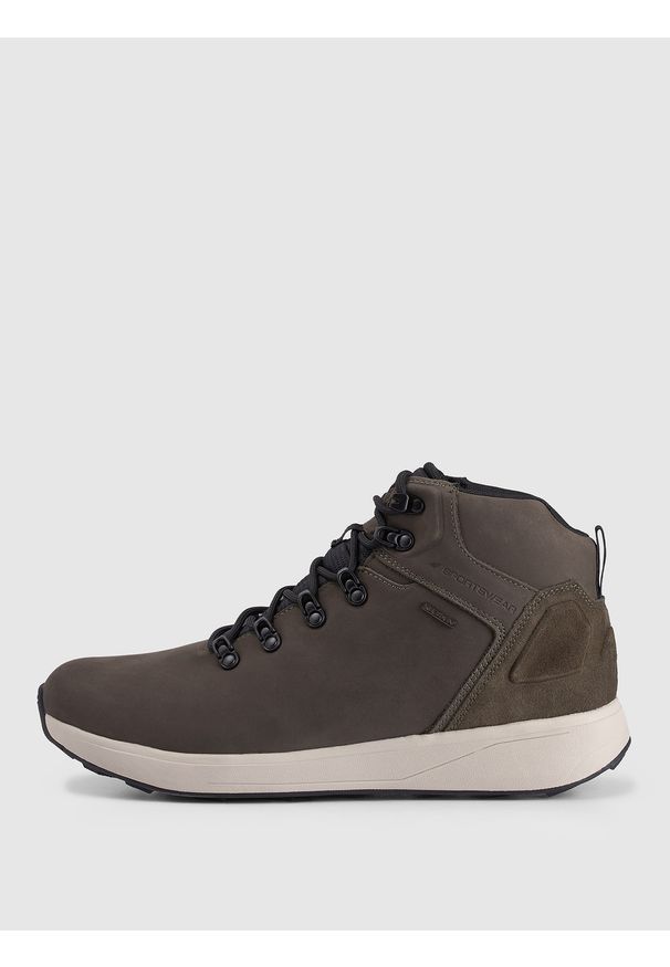 4f - 4F Buty zimowe ELEMENT z membraną męskie - khaki 46. Okazja: na co dzień. Wysokość cholewki: przed kolano. Kolor: brązowy, wielokolorowy, oliwkowy. Materiał: guma, nubuk. Szerokość cholewki: normalna. Sezon: zima. Styl: casual