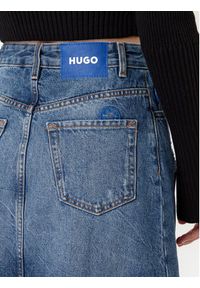 Hugo - HUGO Spódnica jeansowa 50531699 Niebieski Regular Fit. Kolor: niebieski. Materiał: bawełna