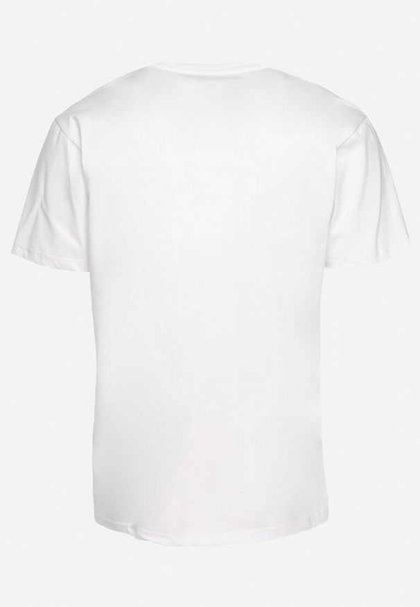Born2be - Biała Bawełniana Koszulka T-Shirt z Krótkim Rękawem i Ozdobnym Nadrukiem Branessa. Okazja: na co dzień. Kolor: biały. Materiał: bawełna. Długość rękawa: krótki rękaw. Długość: krótkie. Wzór: nadruk. Styl: casual
