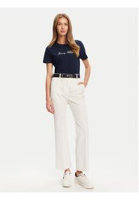 TOMMY HILFIGER - Tommy Hilfiger T-Shirt Script WW0WW47210 Granatowy Regular Fit. Kolor: niebieski. Materiał: bawełna #3