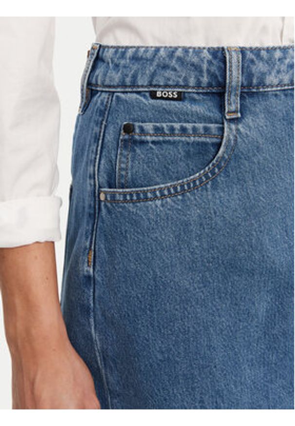 BOSS Spódnica jeansowa Cobaltide 50538596 Niebieski Regular Fit. Kolor: niebieski. Materiał: bawełna