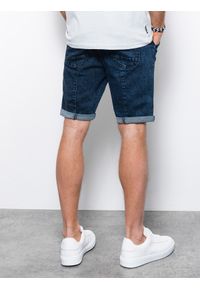 Ombre Clothing - Krótkie spodenki męskie jeansowe - ciemny jeans V3 - Rozmiar: XXL. Materiał: jeans. Długość: krótkie